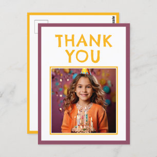 Simple Birthday Thank you Kids Photo  Postcard