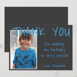 Simple Birthday Thank you Photo card Boy
