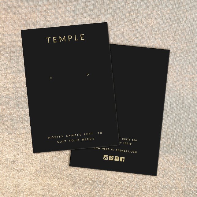 Simple Black Add Your Logo Earring Display Card (Creator Uploaded)