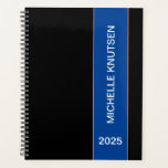 Simple Black and Blue Personalised  Planner 2025<br><div class="desc">Simple Black and Blue Personalised Planner 2025</div>