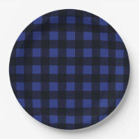 Simple Black and Blue Plaid Pattern