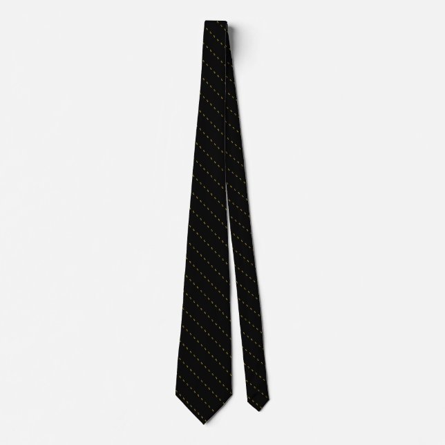Simple Black and Gold Triangles Diagonal Pattern Tie (Front)