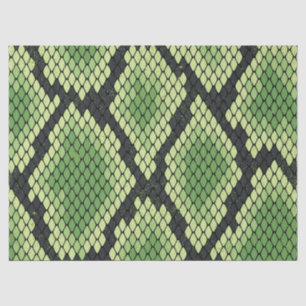 simple black and green snake scale pattern tissue paper
