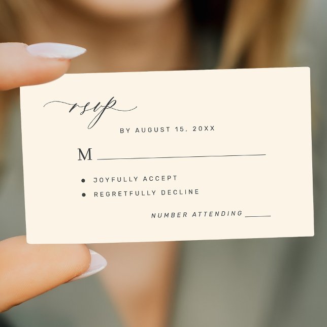 Simple black and ivory wedding RSVP Enclosure Card (Creator Uploaded)