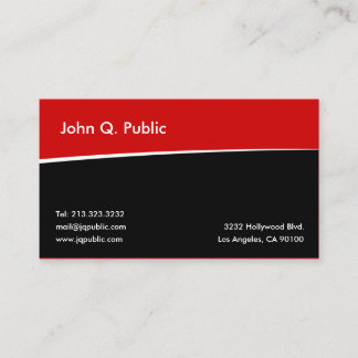 Simple Black and Red Business Card