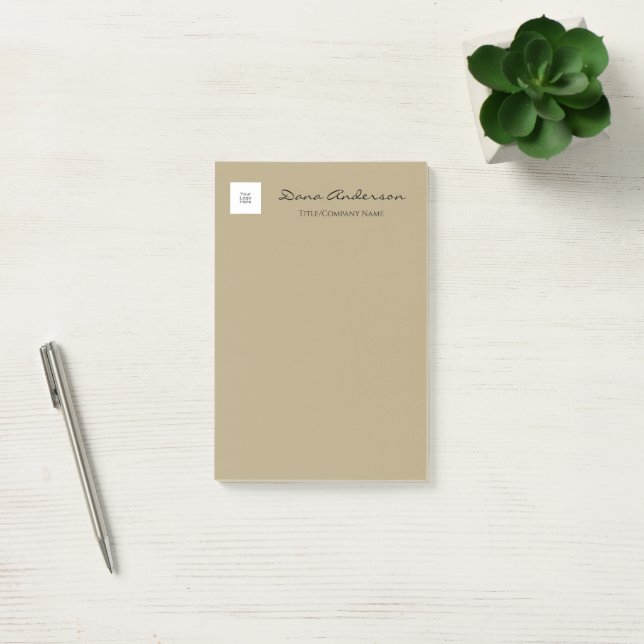 Simple Black and Tan Post-It Notes (Office)