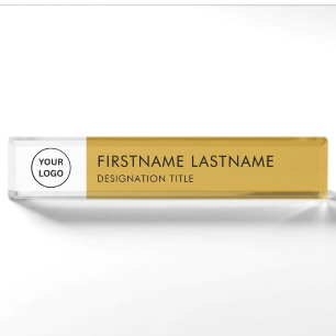 Simple Black and White - Add Logo, Name, Title Nameplate