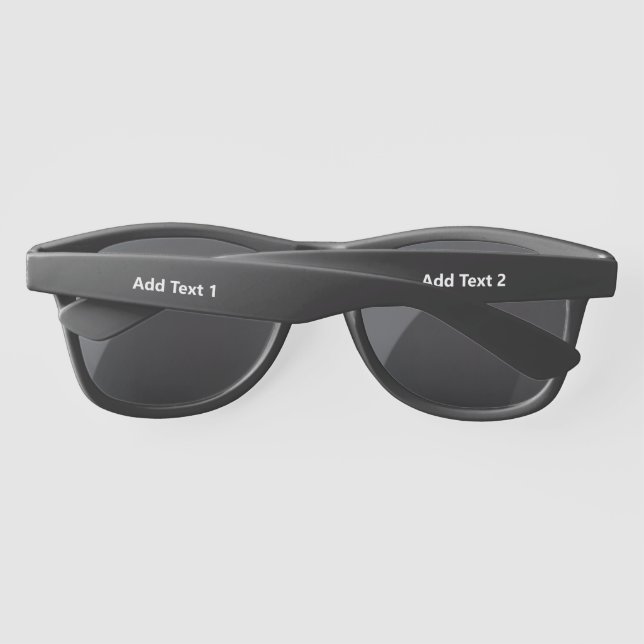 Simple Black and White Add Text Template Sunglasses (Back)