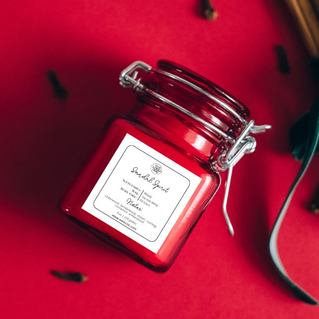 Simple Black and White Add Your Logo Candle Script Square Sticker (Simple Black and White Add Your Logo Candle Script Square Sticker)