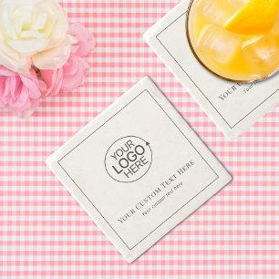 Simple Black and White Add Your Logo Minimal Stone Coaster