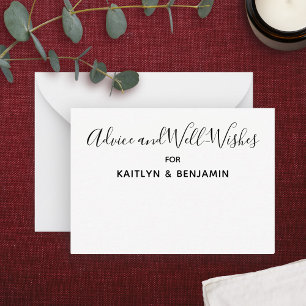 Simple Black and White Advice & Well Wishes Card