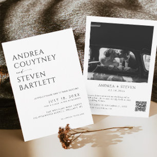 Simple Black and White All in One Wedding Invitation