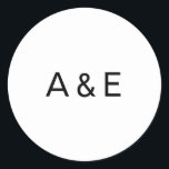 Simple Black and White Ampersand Monogram Wedding Classic Round Sticker<br><div class="desc">Simple yet elegant wedding stickers with your two initial monogram with an ampersand in the middle,  in a black sans serif font,  over a white background.  A basic and plain design that is perfect for a minimalist style. These chic and stylish stickers make great envelope seals.</div>