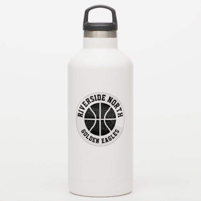 Simple black and white basketball team (Waterbottle)