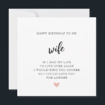Simple Black and White Birthday Card For Wife<br><div class="desc">Express your love with our Simple Black and White Birthday Card for Wife. This elegant and minimalist design adds a personal touch to your wishes,  creating lasting impressions on her special day. A cherished keepsake that symbolises the timeless love you share.</div>