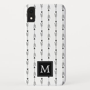 Simple Black and White Boho Arrow Pattern Monogram Case-Mate iPhone Case