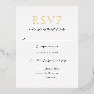Simple Black and White Bold Modern Wedding Foil Invitation Postcard