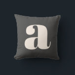 Simple Black and White Bold Retro Monogram Initial Cushion<br><div class="desc">Simple Black and White Bold Retro Monogram Initial Throw Pillow</div>