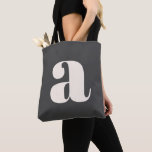 Simple Black and White Bold Retro Monogram Initial Tote Bag<br><div class="desc">Simple Black and White Bold Retro Monogram Initial Tote Bag</div>