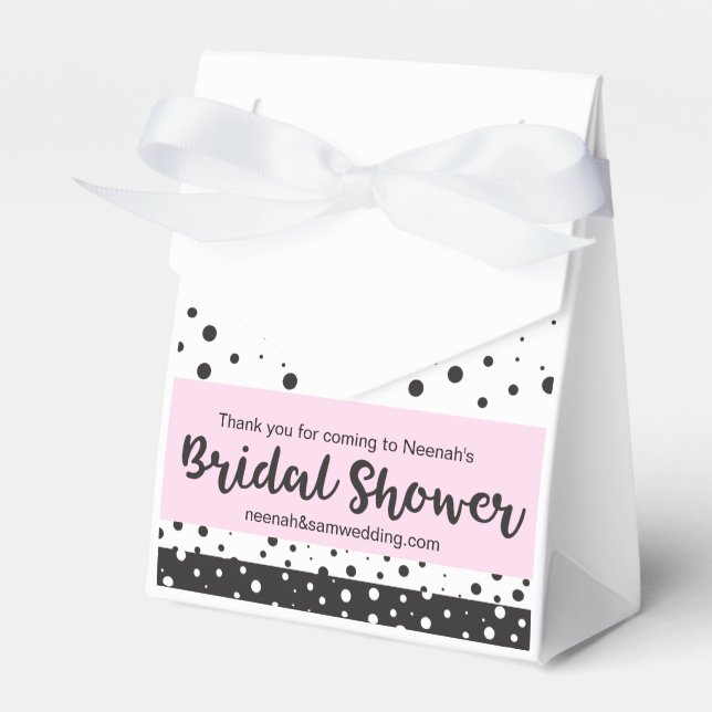 Simple Black and White, Bridal Shower Favour Box (Front Side)
