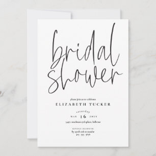 Simple Black and White Bridal Shower Invitation