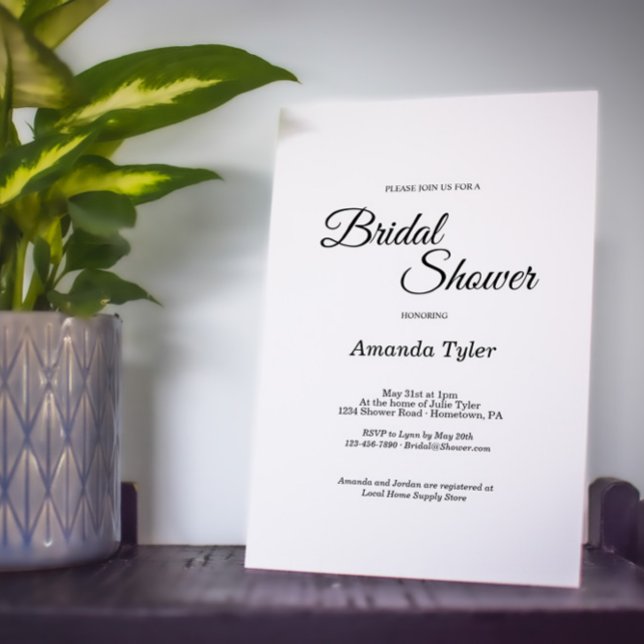 Simple Black and White Bridal Shower Invitation (Creator Uploaded)