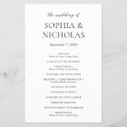 Simple Black and White Budget Wedding Program