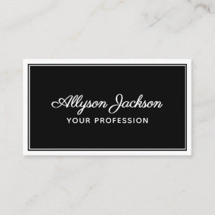 Simple Black and White Business Card