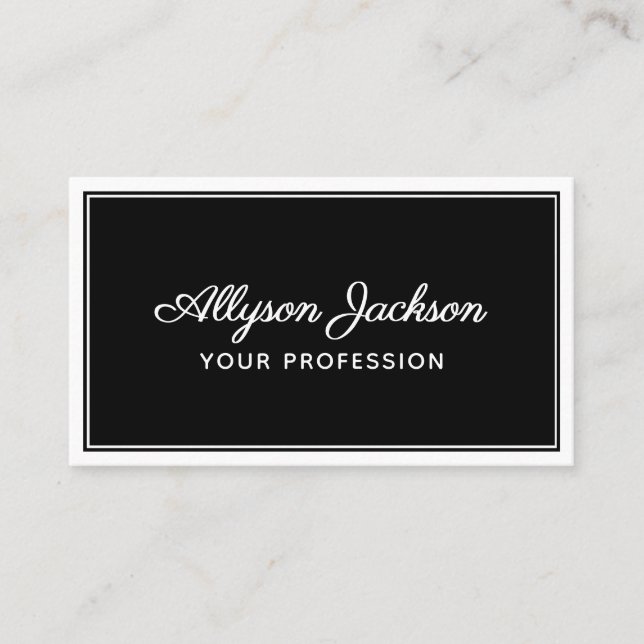 Simple Black and White Business Card (Front)