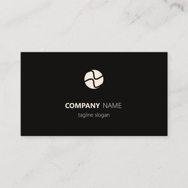 Simple Black And White Business Card (Front)