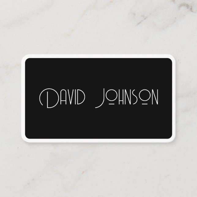 Simple Black and White Business Card (Front)