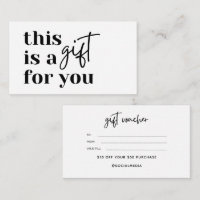 Simple Black and White Business Gift Certificates