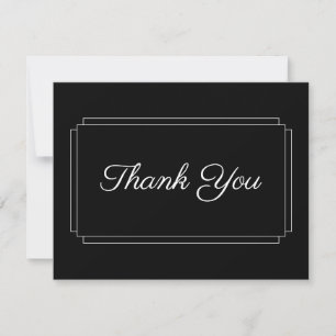Simple Black and White Business Thank You Card
