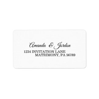 Simple Black and White Calligraphy RSVP Address Label