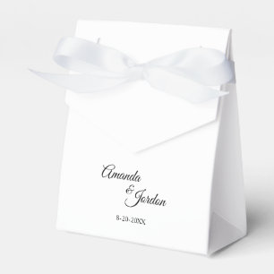 Simple Black and White Calligraphy Tent Favour Box