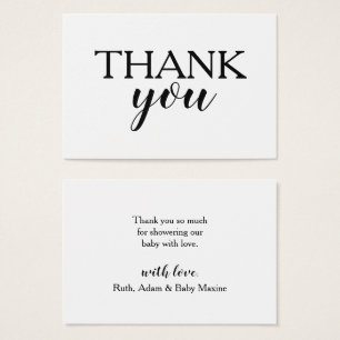 Simple Black and White Calligraphy Thank You Card