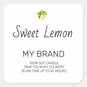 Simple Black and White Candle Product Label