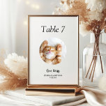 Simple Black and White Cat Photo Wedding  Table Number<br><div class="desc">These modern and minimalist cat wedding table numbers are the perfect way to include your pet in your wedding. Both elegant and simple, this design includes a place to add your custom table numbers, your cat's name, the bride and groom names, and the date of the wedding. This design also...</div>
