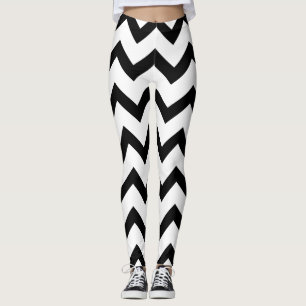 Simple Black and white Chevron pattern Leggings