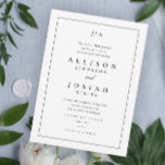Simple Black and White Classic Wedding Invitation<br><div class="desc">A simple yet versatile,  classic wedding invitation with couples initial monogram. Click edit to customise.</div>