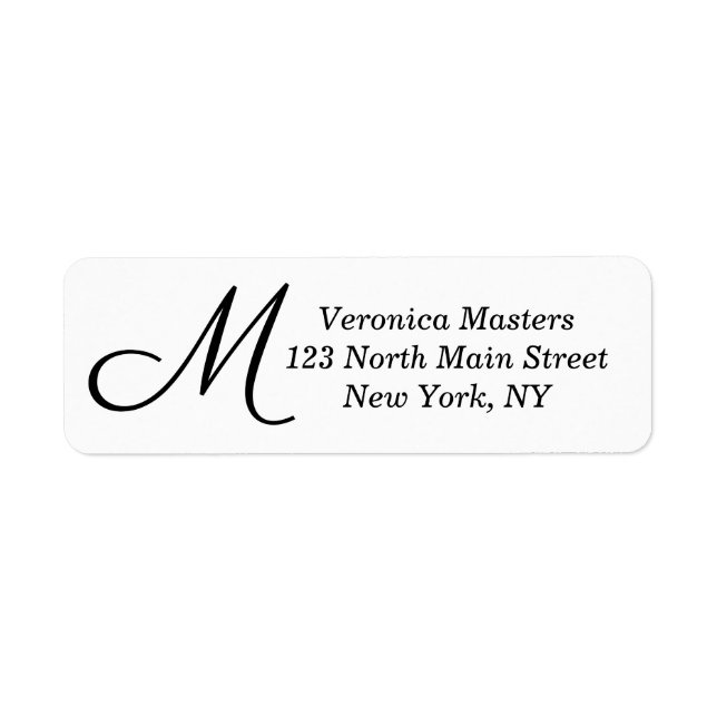 Simple Black and White Cursive Monogram (Front)