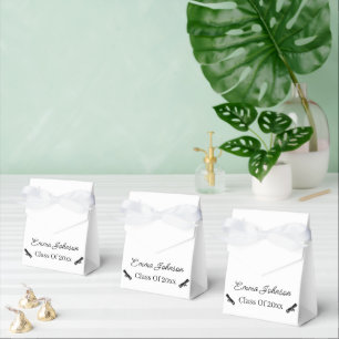Simple Black And White Customised Graduation Favour Box
