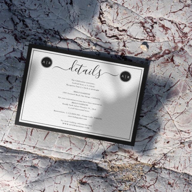 Simple Black and White Elegant Details Enclosure Card (Creator Uploaded)