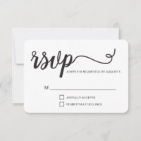 Simple black and white elegant RSVP script
