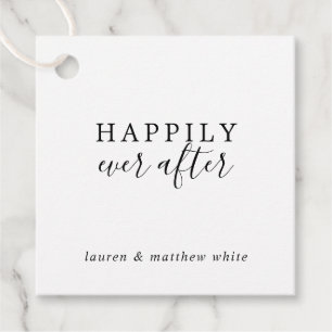Simple Black and White Elegant Wedding Favour Tags