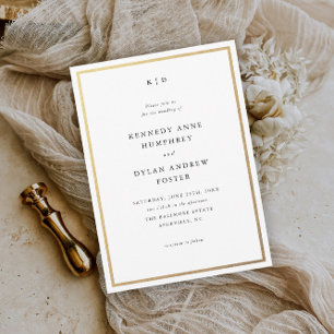 Simple Black and White Elegant Wedding Invitation