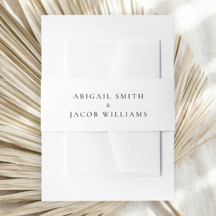 Simple Black and White Elegant Wedding Invitation Belly Band