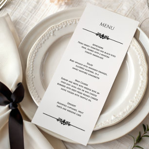 Simple Black and White Elegant Wedding Menu