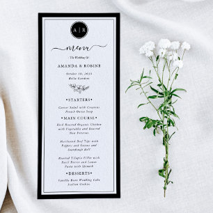 Simple Black and White Elegant Wedding Menu