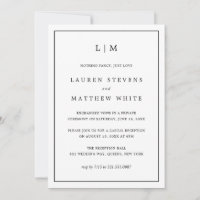 Simple Black and White Elegant Wedding Reception